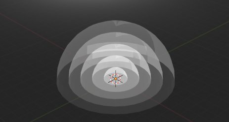 Imagem de esferas concentricas, exemplificando como as ondas sonoras se propagam